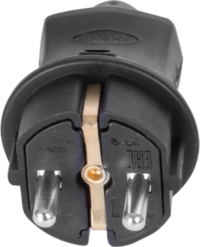 Gerader Gummistecker e.plug.rubber.028.16, 16 A, mit Schutzkontakt, E.NEXT