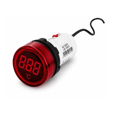 ИНДИКАТОР ЗА ТЕМПЕРАТУРА LED E.AD22.TEMP, Ø22ММ, AC 80-230V, -25…+150 °C ЧЕРВЕН E.NEXT